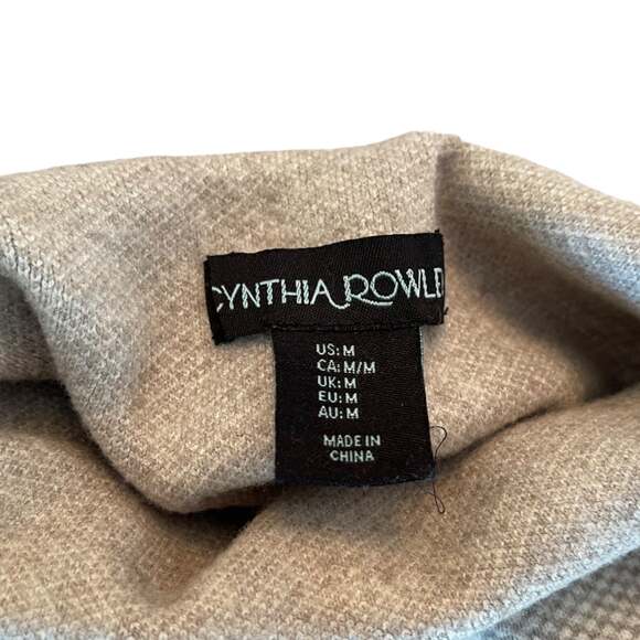cynthia rowley mockneck cropped sweater- size m -grey - Picture 6 of 6